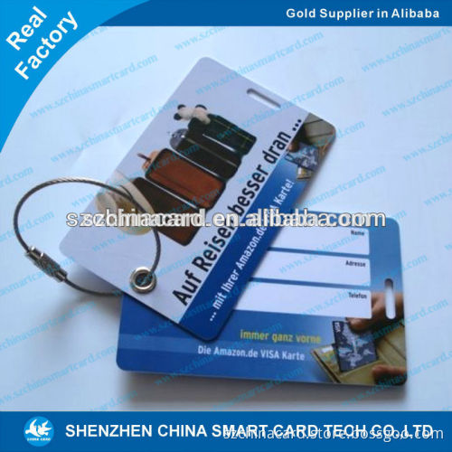 Factory High quality cheap hole punched hard plastic luggage tag